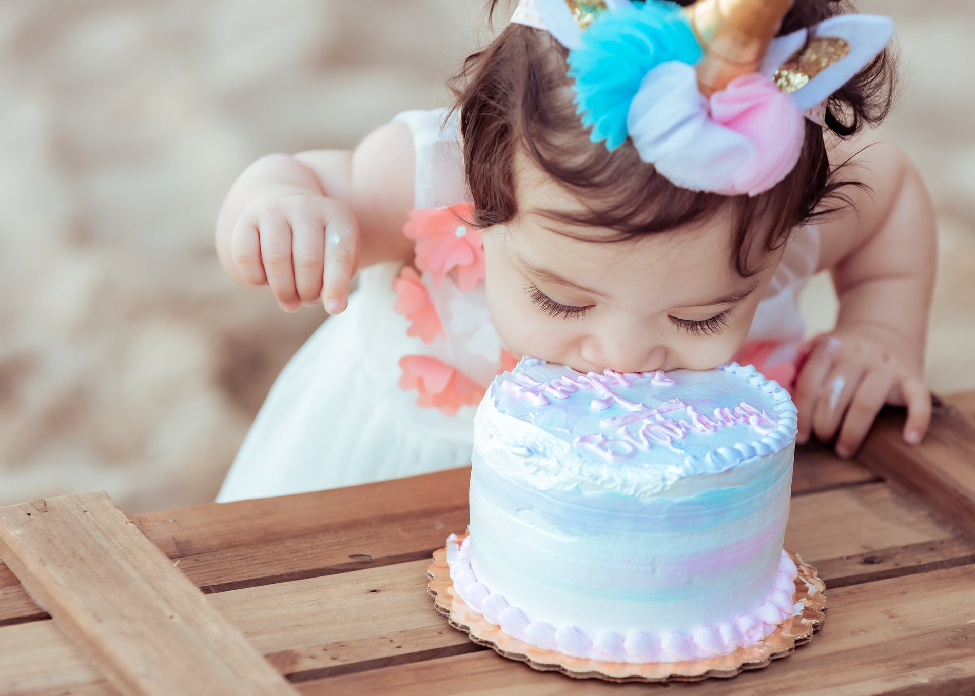 Charlotte Cake Smash birthday portrait by Pak Studios in Arizona birthday portrait session