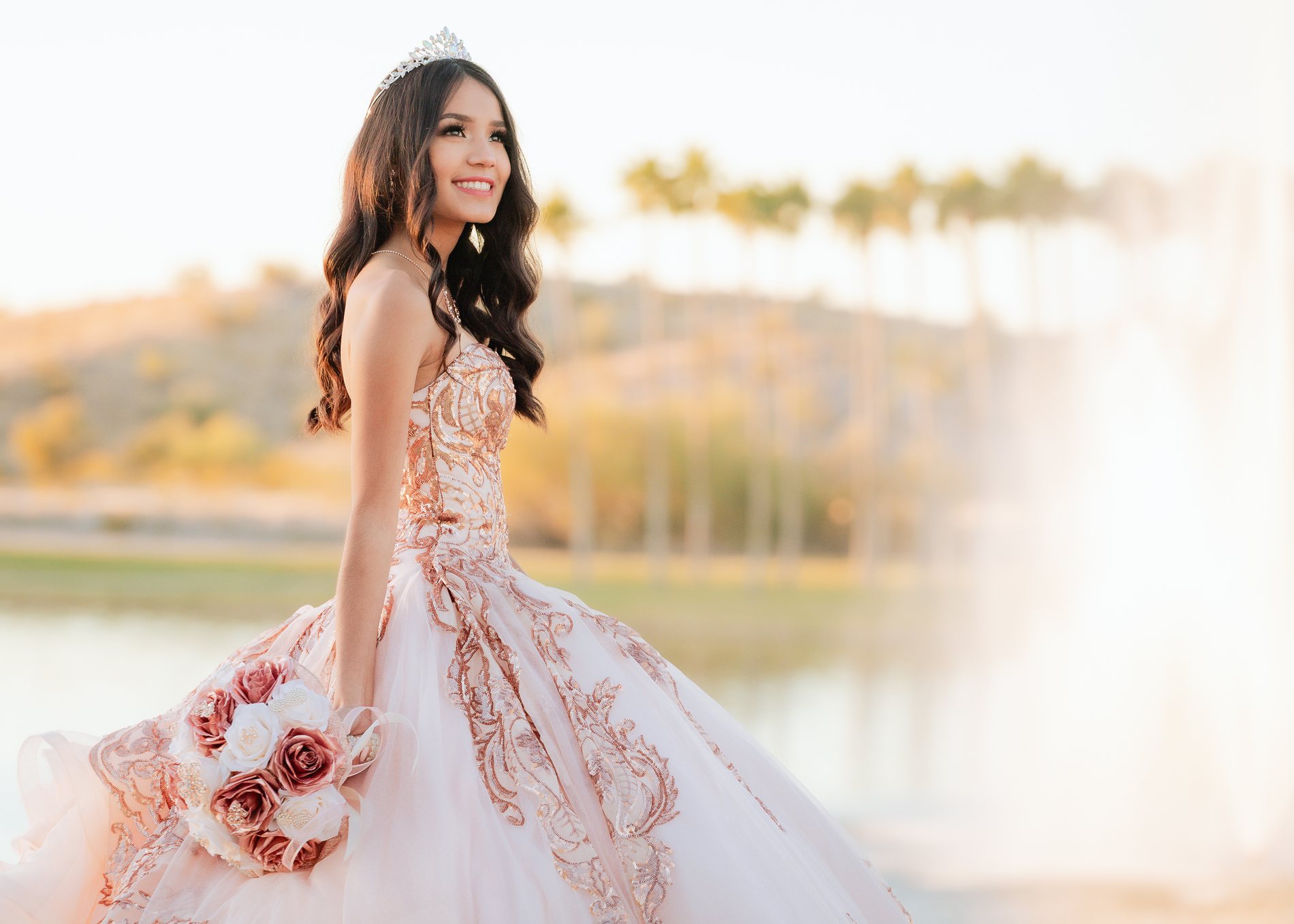 Alecia quinceañera portrait by Pak Studios in Arizona quinceañera portrait session