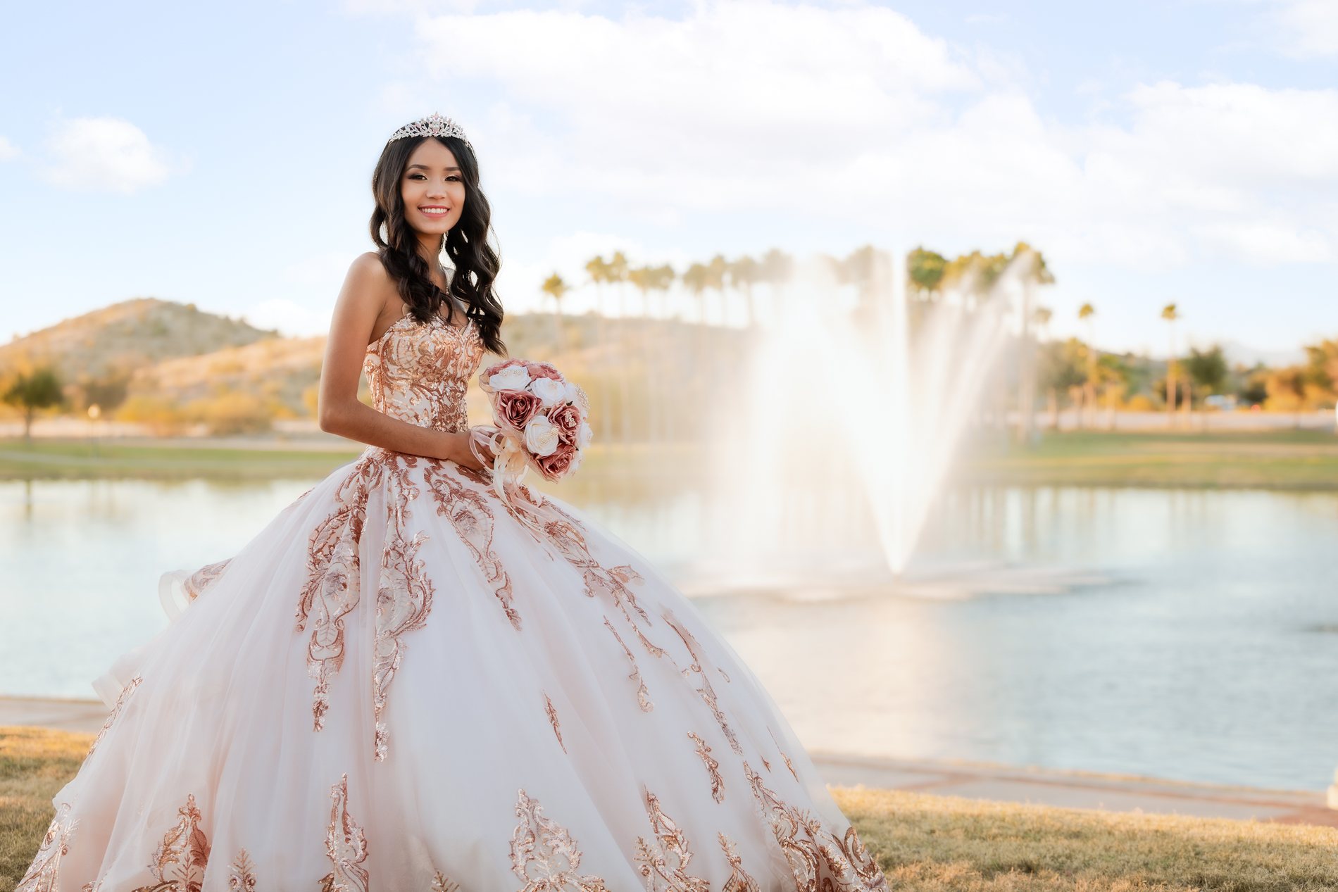 Alecia quinceañera portrait by Pak Studios in Arizona quinceañera portrait session