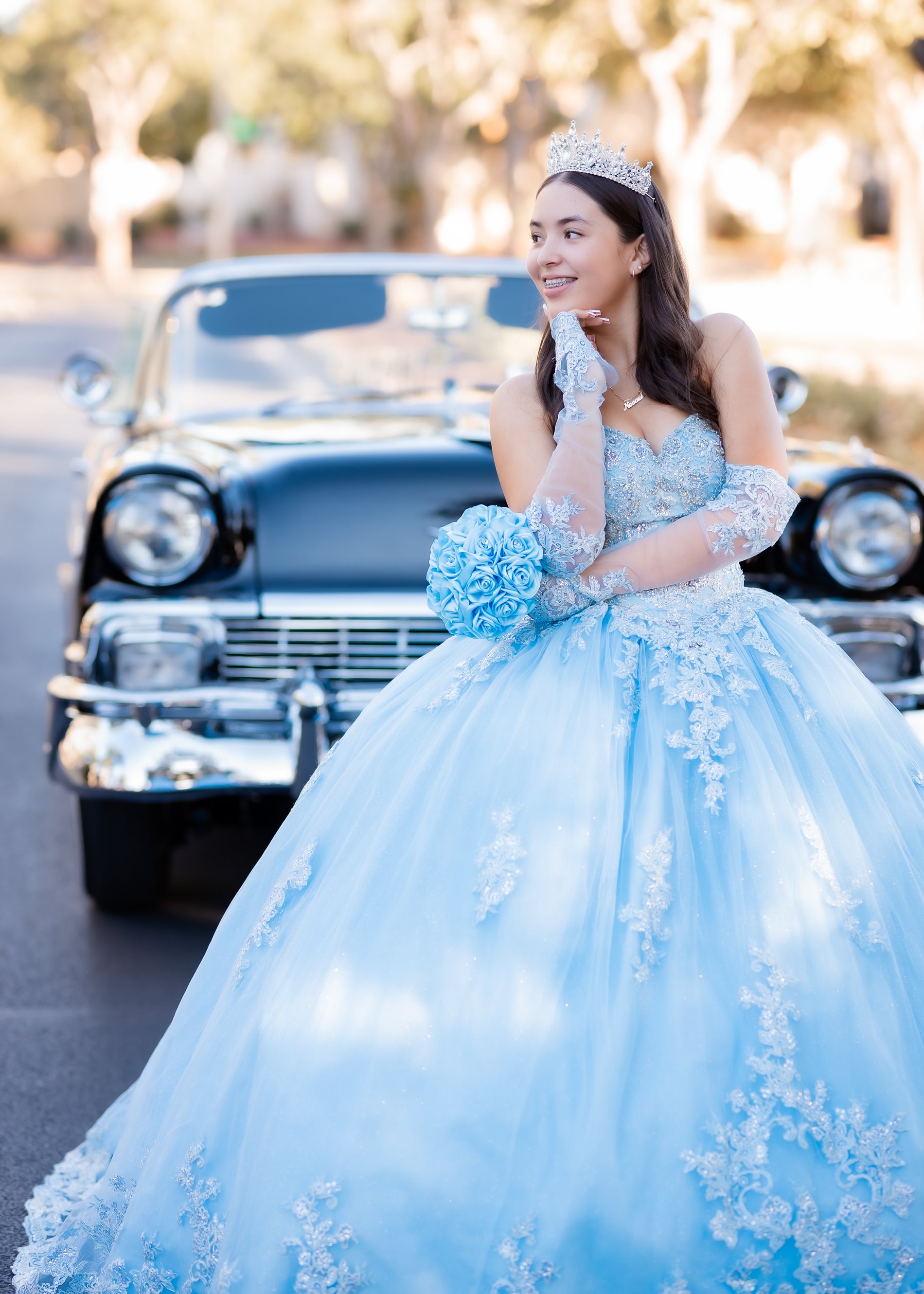 Nevaeh Quinceanera portrait by Pak Studios